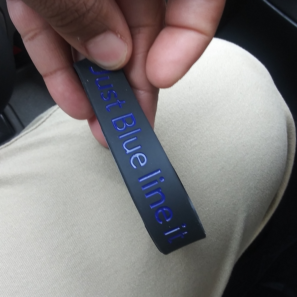 JUST BLUE LINE IT silicone wristbands